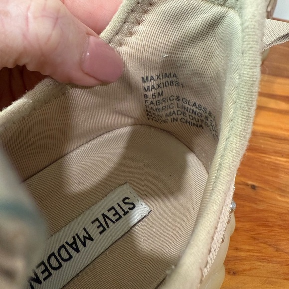 Steve Madden Maxima Tan Rhinestone Sparkle Chunky Platform Sneakers - Picture 10 of 10